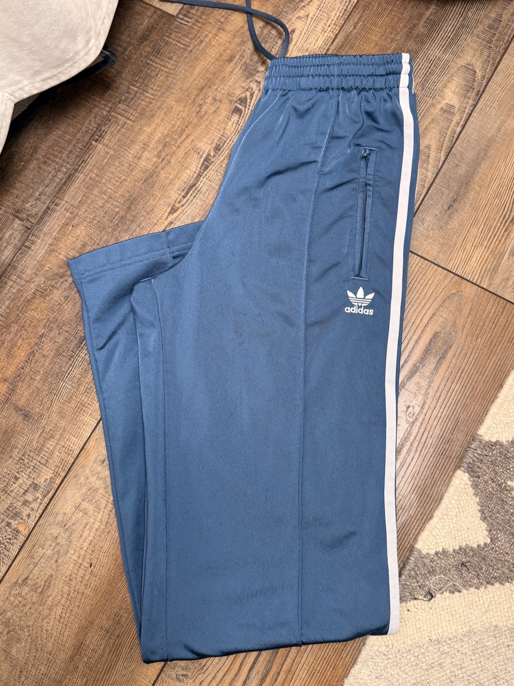 Adidas light Blue Joggers with White Side Stripe